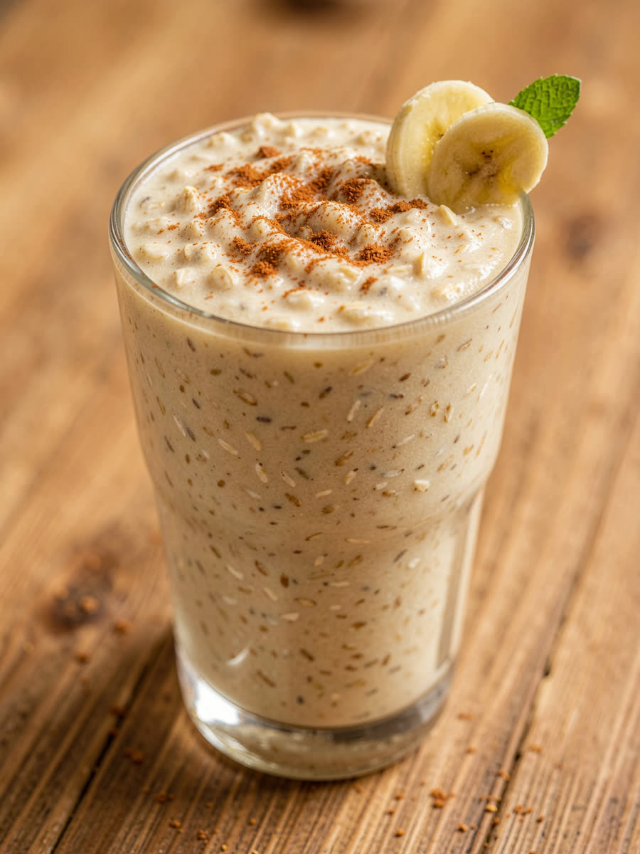 Shake de banana com aveia