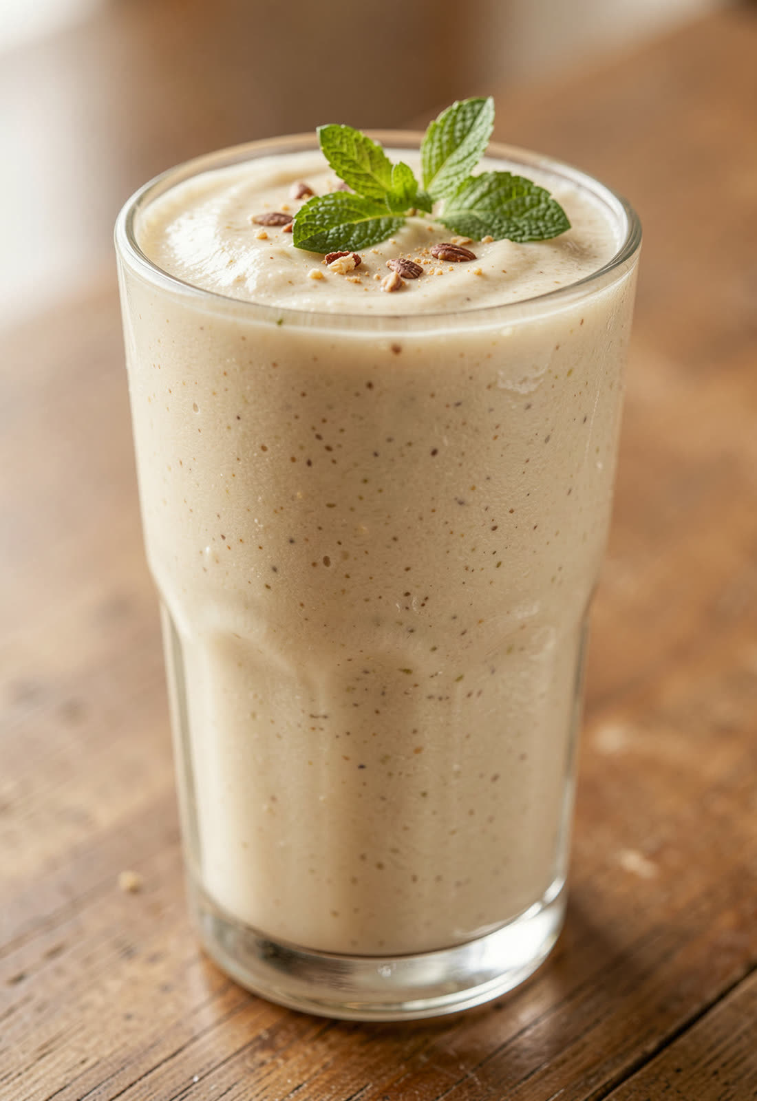 Shake cremoso de morango em copo alto